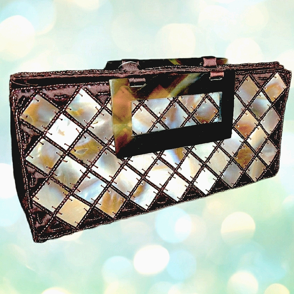 Isha's Collection Mother Of Pearl Clutch Hand Bag